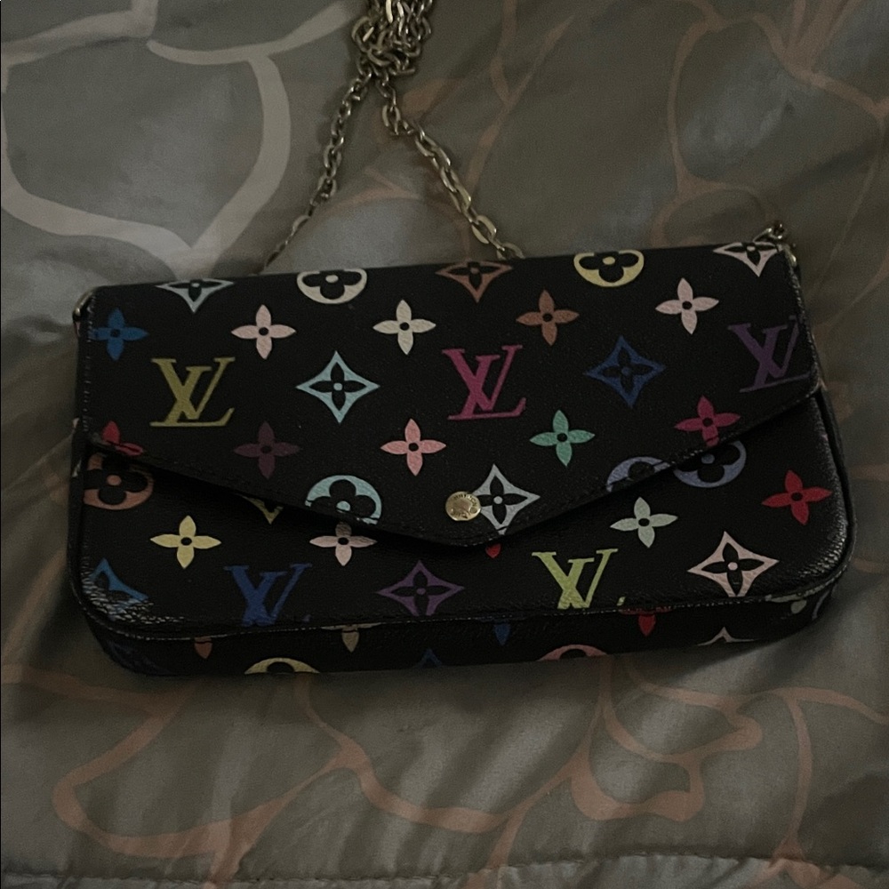 Louis Vuitton Black Multicolor Clutch